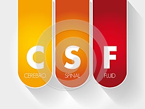 CSF - cerebrospinal fluid acronym photo