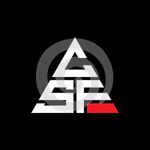 CSF triangle letter logo design with triangle shape. CSF triangle logo design monogram. CSF triangle vector logo template with red