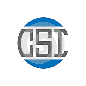 CSI letter logo design on white background. CSI creative initials circle logo concept.
