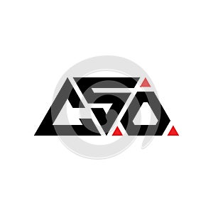 CSO triangle letter logo design with triangle shape. CSO triangle logo design monogram. CSO triangle vector logo template with red