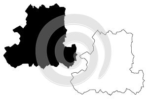 Csongrad County Hungary, Hungarian counties map vector illustration, scribble sketch CsongrÃÂ¡d map