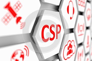 CSP concept cell blurred background photo