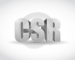 csr 3d sign illustration design