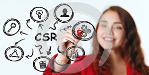 CSR abbreviation, modern technology concept. Business, Technology, Internet and network concept