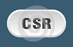 csr button. rounded sign on white background