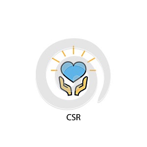 CSR concept 2 colored line icon