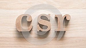 CSR Corporate Social Responsibility, acronym for company business vision and responsible management concept