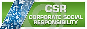 CSR - Corporate Social Responsibility Blue Business Element Green Left Side