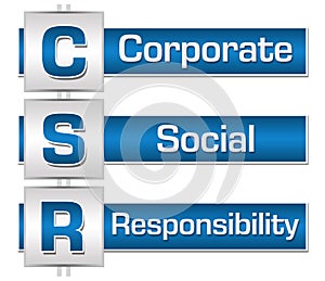CSR - Corporate Social Responsibility Blue Grey Blocks