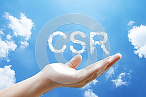 CSR or Corporate Social Responsibility cloud word