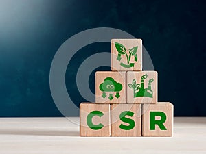 CSR Corporate Social Responsibility, sustainability or sustainable development concept