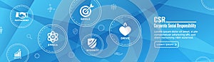 CSR - Corporate social responsibility web banner w Icon Set - Ho