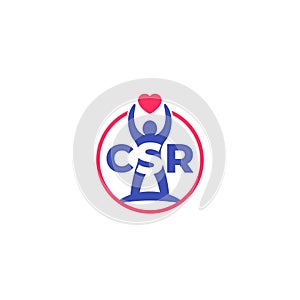 CSR icon, corporate social responsibility vector