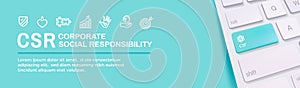 CSR-Social Responsibility Web Banner Icon Set and Web Header Ban