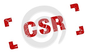 csr stamp. square grunge sign isolated on white background