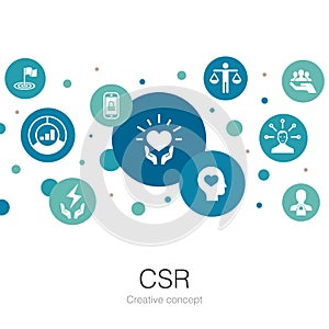 CSR trendy circle template with simple