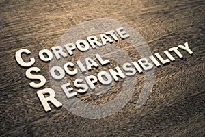 CSR Wood Letters Corporate Social Responsibility