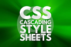 CSS - Cascading Style Sheets acronym, technology concept background