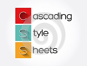 CSS - Cascading Style Sheets acronym, technology concept background