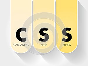 CSS - Cascading Style Sheets acronym, technology concept background