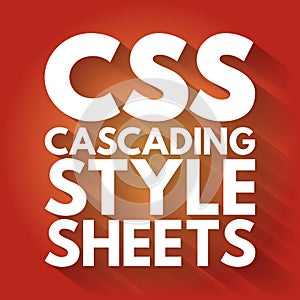 CSS - Cascading Style Sheets acronym, technology concept background