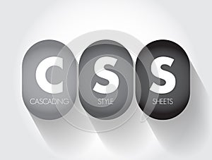 CSS Cascading Style Sheets - language used for describing the presentation of a document written in a markup language, acronym