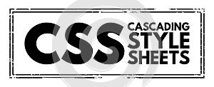 CSS Cascading Style Sheets - language used for describing the presentation of a document written in a markup language, acronym