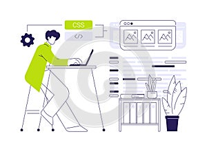 CSS code abstract concept vector illustration.
