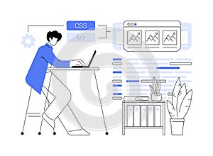 CSS code abstract concept vector illustration.