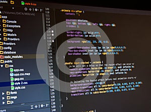 Css3 code on dark background