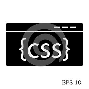 CSS Code Icon isolated on white background flat style