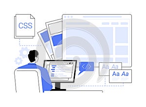 CSS code isolated cartoon vector illustrations.