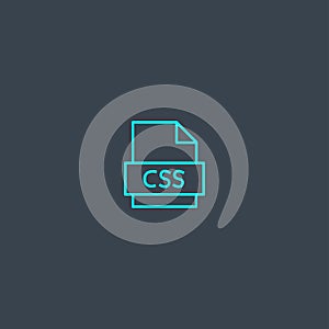 CSS concept blue line icon. Simple