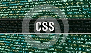 CSS concept with Random Parts of Program Code. CSS with Programming code abstract technology background of software developer and