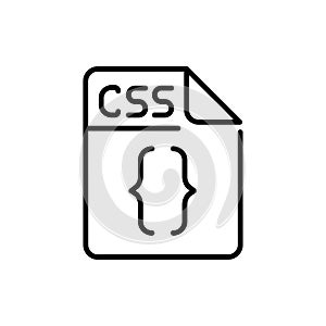 CSS file color line icon. Format and extension of documents