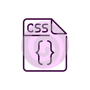 CSS file color line icon. Format and extension of documents
