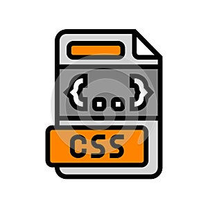 css file format document color icon vector illustration