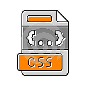 css file format document color icon vector illustration
