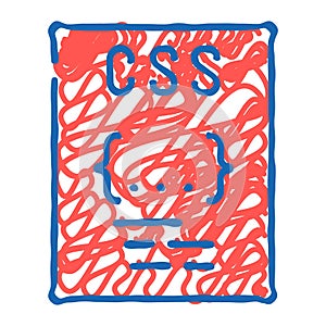 css file format document icon doodle illustration