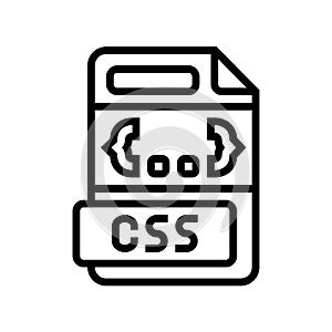 css file format document line icon vector illustration