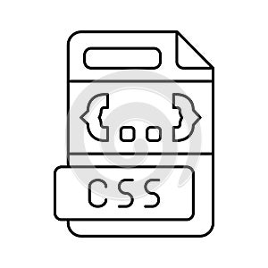 css file format document line icon vector illustration