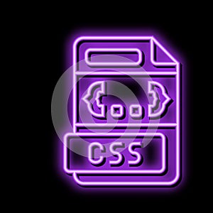 css file format document neon glow icon illustration