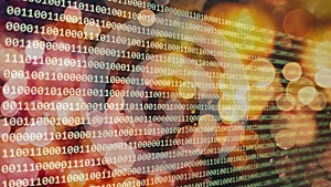 CSS, JavaScript and HTML usage. Monitor closeup of function source code. Abstract IT technology background. Software source code
