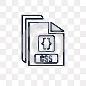 Css vector icon isolated on transparent background, linear Css t