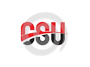 CSU Letter Initial Logo Design Vector Illustration