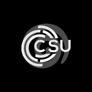 CSU letter logo design on black background. CSU creative initials letter logo concept. CSU letter design