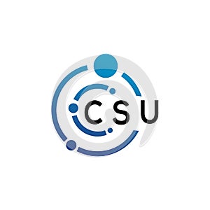 CSU letter logo design on white background. CSU creative initials letter logo concept. CSU letter design