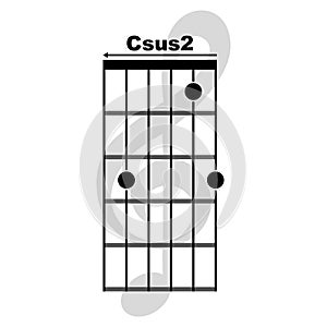 Csus2 guitar chord icon