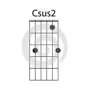 Csus2 guitar chord icon