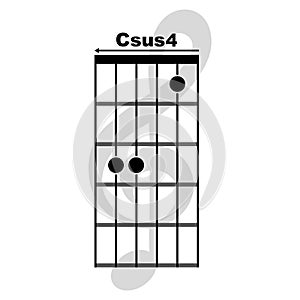 Csus4 guitar chord icon